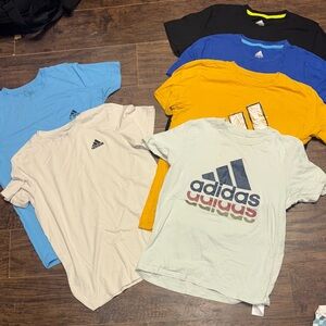 Set of 6: Adidas Kids Short Sleeve Tees - Blue, Yellow, White, Black (3-M & 3-L)